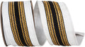 2.5" X 5 YARDS REGAL STRIPE TRIMMING DUPIONI DELUXE WHITE/BLACK