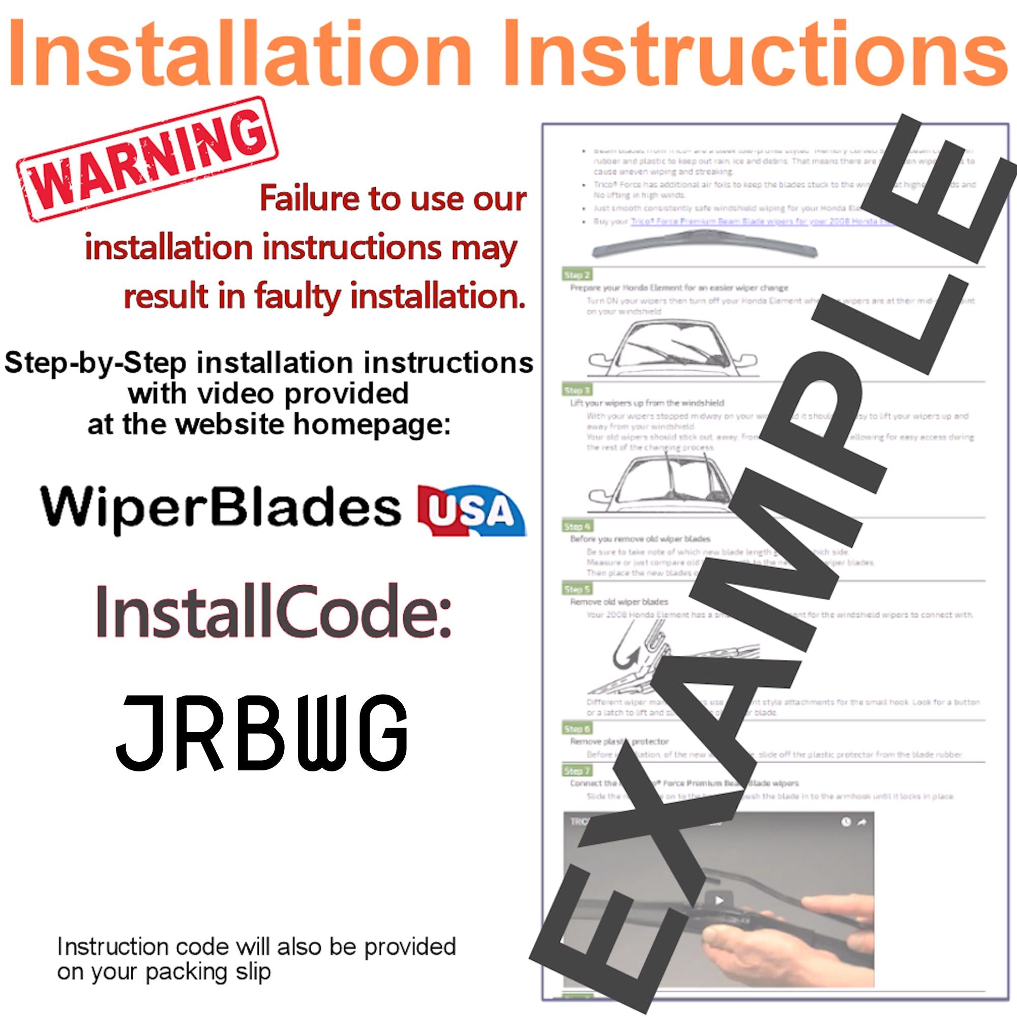 2016 Bentley Mulsanne Wiper Blades w/2yr Wear Warranty (Set of 2) Beam Wipers