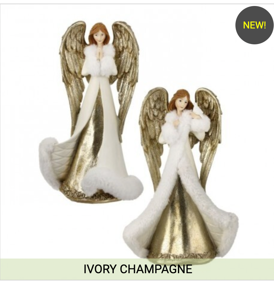 12" RESIN RENAISSANCE ANGEL SET OF 2-0